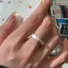 Anillo de plata esterlina S925 con diseño esmerilado y trefilado para mujer, con diseño minimalista y estilo moderno, personalizado y apilado.