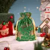 Bolsas de Veludo com Flocagem e Estampagem Dourada com Cordão Populares de Natal Transfronteiriças para Festas de Fim de Ano, Armazenamento de Doces e Presentes, e Sacolas de Embalagem Personalizadas