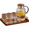 Copos de Água de Vidro Estilo Chinês para Uso Doméstico, Conjunto de Copos para Sala de Estar, Resistente a Altas Temperaturas, para Receber Convidados, Fazer Chá, Beber Água, Conjunto de Chá de Alta Qualidade