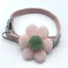 Nuevo collar para gato, bonito collar ajustable con flores, de tela de felpa, con tracción, joyería para perros pequeños y mascotas.