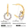 Jieding Pendientes de Acero Inoxidable Europeos y Americanos Otoño e Invierno Pendientes de Aro Lisos Simples Pendientes de Nicho de Gama Alta Joyería de Acero de Titanio Transfronterizo