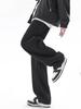 Pantalones deportivos negros de pierna recta para hombre, Otoño e Invierno, Marca de moda, Talla grande, Pantalones forrados de felpa, Pantalones largos deportivos casuales versátiles sueltos de moda