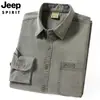 Nueva Camisa Lavada para Ropa de Trabajo Otoño/Invierno 2026 para Hombres de Mediana Edad y Jóvenes, Cuello Campana, Delgada, Manga Larga, Informal, Versátil, Camisa Holgada