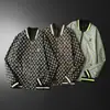 Chaqueta ajustada de estilo coreano 2024 para hombre, chaqueta casual estampada de moda con cuello alto