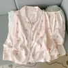 Pijama de algodón nube estilo ins coreano para mujer, manga larga, pantalón largo, estilo fino para primavera y otoño, cárdigan moderno, conjunto de ropa de estar para estudiantes