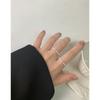 1026 Diseño de Nicho INS de Estilo Coreano Lujo Ligero Combinable Anillo de Cuentas de Perlas de 2 mm Plata Esterlina S925 Anillo para Mujer