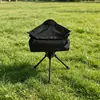 Banqueta Pequena Dobrável Portátil para Exterior com Rotação 360 Graus para Acampamento, Caminhada e Montanhismo, Banqueta Dobrável Triangular Leve