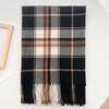 Cachecol xadrez de alta qualidade, estilo coreano de inverno, versátil, quente, para estudantes, novo cachecol estilo de rua britânico