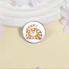 Broche de Gato Laranja Gordo Preguiçoso, Insígnia de Metal Divertida Pintada à Mão, Pino de Decoração de Mochila para Estudante com Personalidade de Nicho