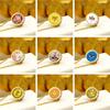 Mini Colgante Thangka Amarillo Riqueza Zakiram Pequeño Colgante Redondo Accesorios Collar Accesorios para Mujer Patrón Reemplazable