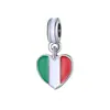 Pulsera de Bandera Nacional Europea 2019 Versión DIY Colgante de Bandera Aleación de Goteo de Aceite Logotipo Nacional Combinación Blanca