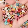 4 6 7 10 mm cuentas sueltas acrílicas cuentas con letras en inglés cuentas planas hechas a mano diy accesorios de joyería con cuentas pulsera