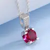 Zhou Hengfu Joias Rubi Cultivado Colar Fabricante Atacado Fashionable Joias de Alto Padrão Estilo Coreano Pingente Simples para Mulheres