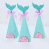 Nueva caja de dulces triangular con forma de sirena, ideal para bodas y fiestas de cumpleaños infantiles.
