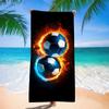 Toalla de Playa de Fútbol Portátil Absorbente para Adultos Toalla de Baño Transfronteriza Europea, Americana y Sudamericana Fábrica de Impresión Digital Temu Dropshipping Mayorista