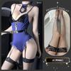 Lencería Sexy para Mujer, Uniforme Sexy de Oficial de Policía Femenina, Bodysuit de Tentación para Conquista Nocturna Cita Qqny No Necesita Quitarse