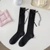 Meias Fina com Laço Anti-Pilling Série Algodão Penteado para Meninas, Meias Vazadas Cor Sólida Fada