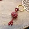 Colgante Llavero de Cinabrio de Alto Contenido Loto de Cinabrio Pixiu Llavero Arena Dorada Morada Colgante para Cadena de Bolso de Teléfono Móvil de Buena Suerte