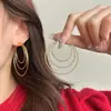 Pendientes Redondos Geométricos de Metal de Tres Capas, Moda para el Trabajo, Pendientes de Aro Lisos Sencillos, Pendientes Elegantes y de Alta Gama Personalizados