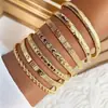 Comércio Exterior Amazon Charmoso Conjunto de Pulseiras Douradas, Lindas Pulseiras de Punho Empilháveis Multicamadas, Presente de Feriado para Meninas