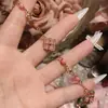 Aretes Doble Flor Camelia Ópera Italiana Bucciarati Rombo de Encaje Glaseado Trébol de Cuatro Hojas Anillo Abierto