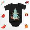 Feliz Natal macacão de bebê veado vermelho saco de dormir roupa de pum manga curta Natal Transfronteiriço Europeu e Americano