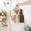 Cardigã Suéter Colete Infantil 2026 Novo Estilo Roupa Externa para Meninos Colete Fino para Bebê Menino Tricô Estiloso Primavera e Outono Jaqueta sem Mangas