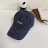 Gorra de béisbol suave con bordado de letras de marca de moda de primavera y verano 2025 para mujer, estilo coreano, a cuadros que combinan con todo.