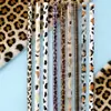 Fabricante de Tubos Rígidos de PP Suministra Pajitas con Estampado de Leopardo Más Vendidas en Amazon Set de Pajitas de Plástico Pajitas Impresas a Color En Stock