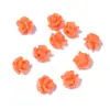 Contas de flor rosa de resina, contas de flor de coral artificial com furo passante, acessórios para pulseiras DIY feitas à mão com contas, joias