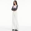 Calça Jeans Preta Flare Wide Leg para Mulheres 2025 Outono Inicial Novo Design com Etiqueta de Couro na Cintura Traseira Calça Longa para Mulheres Atacado