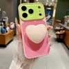 Suporte em Forma de Coração se Transforma Instantaneamente em uma Capa de Vidro Colorida Adequada para Capa de Telefone Apple 18 Pro Max iPhone 17 Cobertura Total 16/15