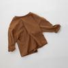 Novos Tops Casuais de Algodão de Cor Sólida para Primavera e Outono para Bebês e Crianças Pequenas, Manga Longa, Unissex, Gola Redonda Macia, Masculino e Feminino