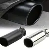 Puerto de escape de coche garganta de cola de escape de coche cabeza de silenciador 21CM tubería de cabeza de escape extendida de acero inoxidable color plata negro