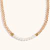 Collar Europeo y Americano Transfronterizo de Diseño Commuter Acero Inoxidable Chapado en Oro de 18K Diez Perlas de Agua Dulce Cristal Facetado Hecho a Mano para Mujer