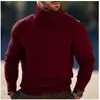 AliExpress transfronterizo nueva ropa de hombre otoño e invierno europea y americana hombres suéter de cuello alto a rayas verticales jersey de punto suéter básico para hombre