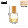 Frasco spray de perfume de vidro colorido hexagonal com rolo, atacado em estoque, frasco decantador de perfume de alta estética