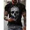 2023 Europa e Estados Unidos Impressão digital 3D Estéreo Mapa criativo de rua moda casual masculina camiseta de manga curta DIY
