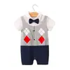 Ropa de bebé verano ropa de bebé clase a recién nacido un año caballero mameluco de manga corta enterizo ropa para niños
