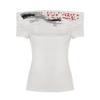 Camiseta Y2K Estilo Femenino de un Hombro con Estampado Graffiti de Manga Corta Sexy Cintura Versátil Calle Top Tejido Fino