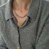 Collar de Perlas Color Cáñamo Zhenduo Corte Perla Shijia Flor Perla para Mujer Lujo Ligero Nicho Otoño e Invierno Elegante Cadena de Lana con Cuentas Celebridad de Internet