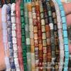 Cuentas cilíndricas de ágata de ojo de tigre de 6 x 10 mm, cuentas sueltas para pulseras, accesorios para manualidades