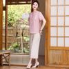 Día de la Madre Traje de Madre Traje de Verano Nuevo Estilo Chino Estilo Nacional Camisa para Mujeres de Mediana Edad y Ancianas Verano Estilo Occidental Traje de Dos Piezas