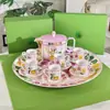 Tetera Estilo Europeo Ouge Etalia, Taza y Platillo de Café, Plato de Cena Estilo Occidental, Juego de Té para Celebración de Casa por la Tarde, Exquisita Caja de Regalo