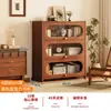 Estantería de almacenamiento, librero de pie, gabinete de almacenamiento integrado de pared, gabinete doméstico de madera maciza con puertas, vitrina a prueba de polvo
