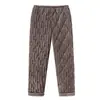 Pantalones de pijama individuales para hombre nuevos, invierno, tres capas, engrosados, forro polar, forro polar de coral, acolchados, cálidos, verdes, para hombres de mediana edad, pantalones de casa