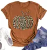 Blusas para Mujer Comercio Electrónico Transfronterizo Amazon Estampado de Calabaza de Halloween Camiseta de Algodón Colorida