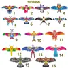 Cometa de caña de pescar dinámica de mano nuevo juguete para puesto infantil Cometa de águila de dibujos animados para niños fácil de volar con brisa