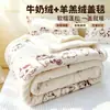 Manta de forro polar de leche Clase A, manta de borrego de doble cara engrosada, manta para siesta en la oficina, manta para sofá, manta pequeña para dormitorio 3