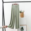 Pantalones de pierna ancha de estilo coreano con cintura alta de cupro, seda helada y modal para mujer, verano, holgados y con caída, rectos hasta el suelo, leggings casuales